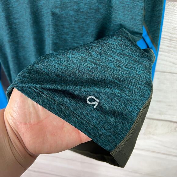 Gap Fit Men's Brushed Tech Jersey Savvy Teal Pullover Top Size XL - Picture 5 of 11